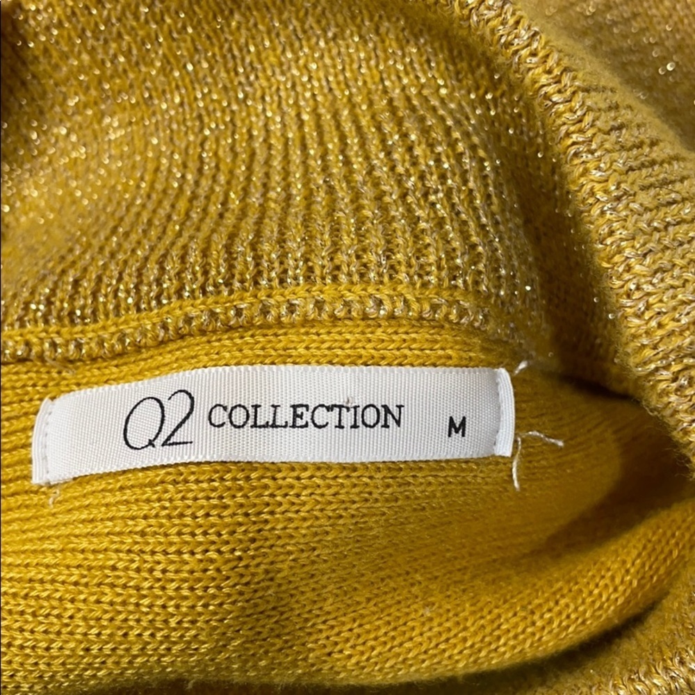 Q2 COLLECTION Vintage Sweater European Shirt Jumper Turtle Crew Metallic Gold - Picture 5 of 11